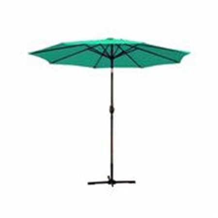 PROPATION 9 Ft. Aluminum Patio Market Umbrella Tilt with Crank - Green Fabric & Bronze Pole PR333890